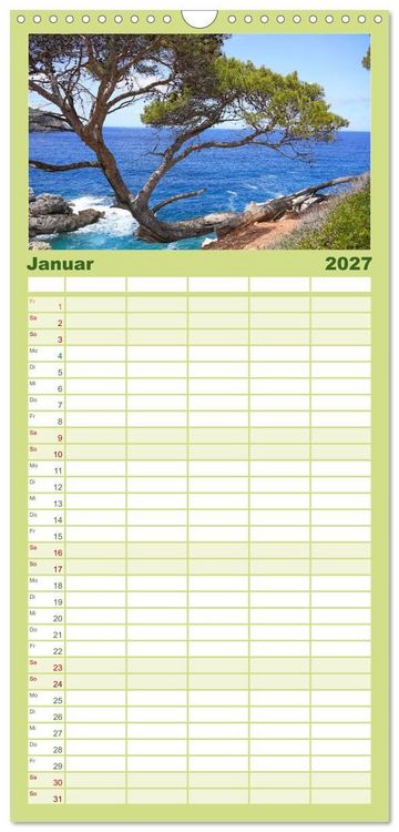 Produktbild: Familienplaner 2027 - Cala Deia - Mallorcas Traumbucht mit 5 Spalten (Wandkalender, 21 x 45 cm) CALVENDO