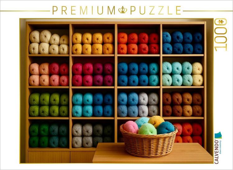 Produktbild: CALVENDO Puzzle Wolle im Regal | 1000 Teile Lege-Gr&ouml;&szlig;e 64x48cm Foto-Puzzle f&uuml;r gl&uuml;ckliche Stunden