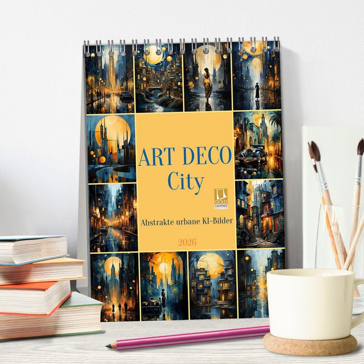 Produktbild: ART DECO City (Tischkalender 2026 DIN A5 hoch), CALVENDO Monatskalender