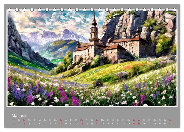 Produktbild: Landschaften im Jahreskreis (Tischkalender 2026 DIN A5 quer), CALVENDO Monatskalender
