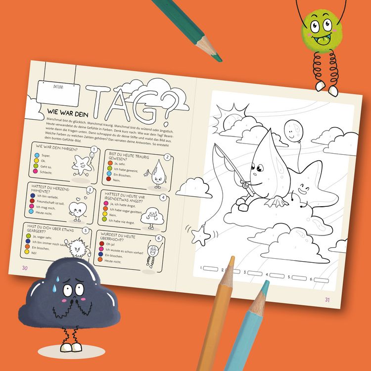 Produktbild: Little Hearts - Big Feelings - Mein Gef&uuml;hle-Malbuch