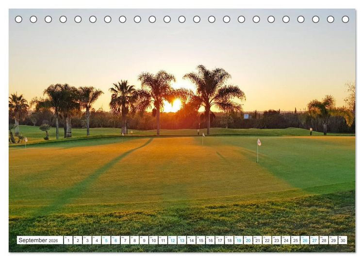 Produktbild: Mediterrane Golfpl&auml;tze - Spanien, Portugal, Mallorca (Tischkalender 2026 DIN A5 quer), CALVENDO Monatskalender