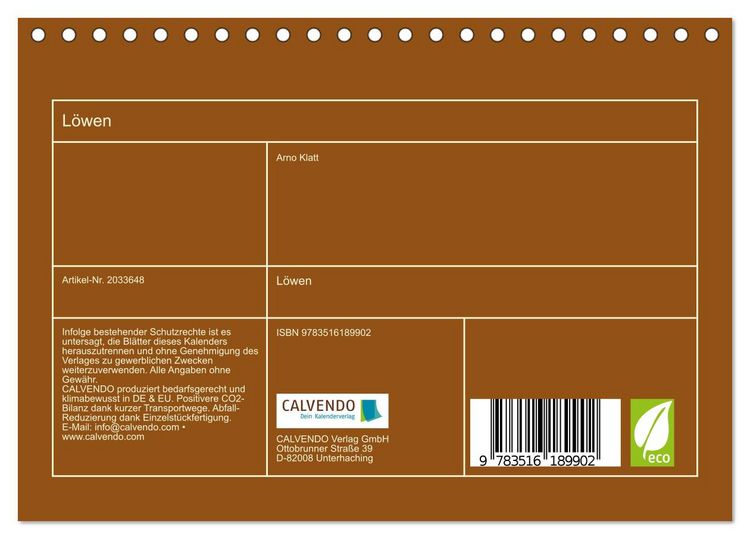 Produktbild: L&ouml;wen (Tischkalender 2026 DIN A5 quer), CALVENDO Monatskalender