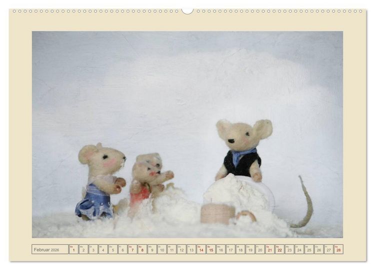 Produktbild: Bei Familie Maus zuhaus (hochwertiger Premium Wandkalender 2026 DIN A2 quer), Kunstdruck in Hochglanz