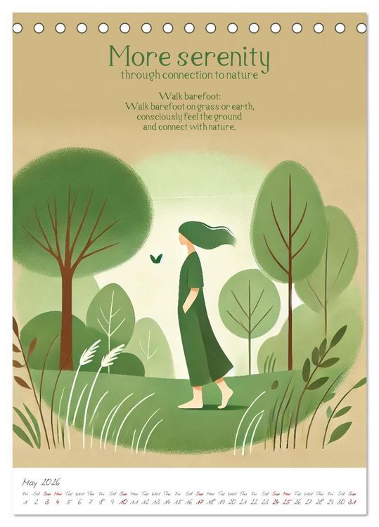 Produktbild: The anti-stress path - Monthly inspirations for more balance (Desk Calendar 2026 DIN A5 portrait), CALVENDO 12 Month DeskCalendar