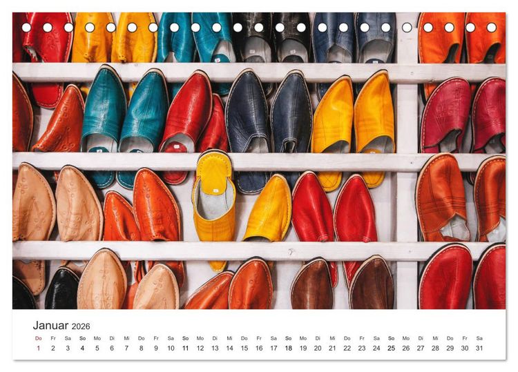 Produktbild: Das farbenfrohe Marokko (Tischkalender 2026 DIN A5 quer), CALVENDO Monatskalender