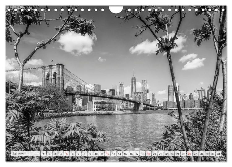 Produktbild: BROOKLYN BRIDGE Das Wahrzeichen von New York City (Wandkalender 2026 DIN A4 quer), CALVENDO Monatskalender