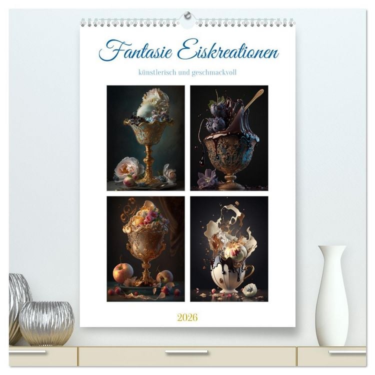 Produktbild: Fantasie Eiskreationen (hochwertiger Premium Wandkalender 2026 DIN A2 hoch), Kunstdruck in Hochglanz