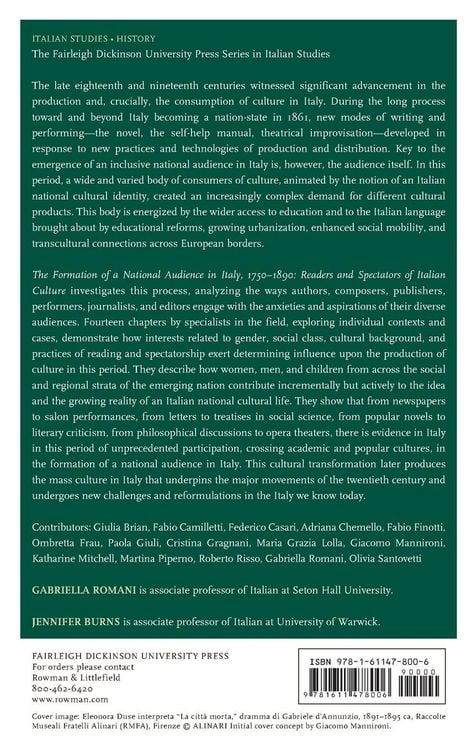 Produktbild: Formation of a National Audience in Italy, 1750-1890