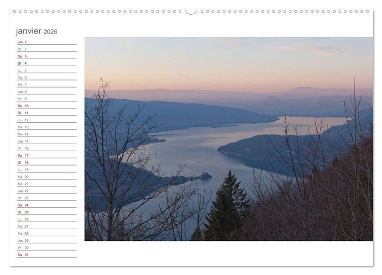 Produktbild: Coup d'&oelig;il sur le Lac d'Annecy (Calendrier mural 2026 DIN A2 vertical) calendrier de bureau