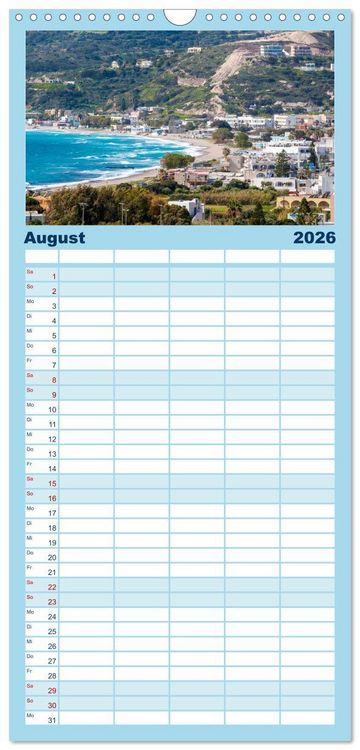 Produktbild: Familienplaner 2026 - Griechenland - Zauberhaftes Kos mit 5 Spalten (Wandkalender, 21 x 45 cm) CALVENDO