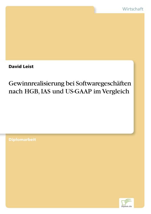 Produktbild: Gewinnrealisierung bei Softwaregesch&auml;ften nach HGB, IAS und US-GAAP im Vergleich