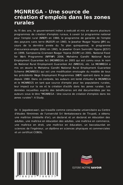 Produktbild: MGNREGA - Une source de cr&eacute;ation d'emplois dans les zones rurales