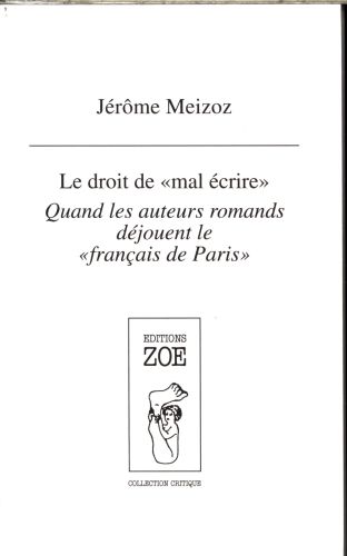 Produktbild: Le droit de mal &eacute;crire