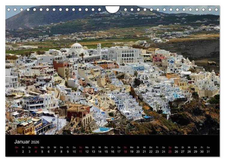 Produktbild: Santorini &ndash; Leben auf dem Vulkan (Wandkalender 2026 DIN A4 quer), CALVENDO Monatskalender