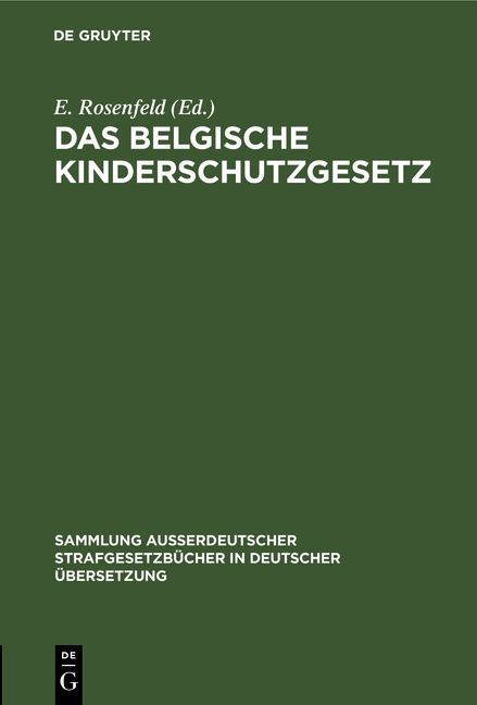 Produktbild: Das belgische Kinderschutzgesetz