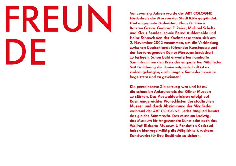 Produktbild: Freunde der ART COLOGNE 2003-2021