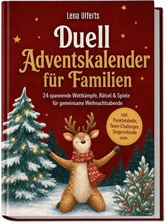 Produktbild: Duell Adventskalender f&uuml;r Familien: 24 spannende Wettk&auml;mpfe, R&auml;tsel & Spiele f&uuml;r gemeinsame Weihnachtsabende &ndash; inkl. Punktetabelle, Team-Challenges, Siegerurkunde uvm.