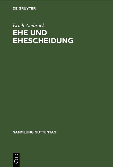 Produktbild: Ehe und Ehescheidung