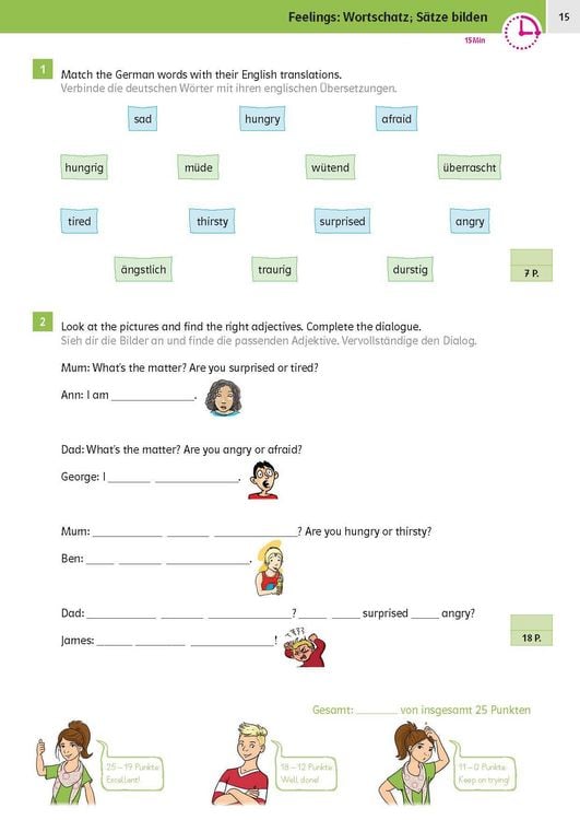 Produktbild: Klett Sicher ins Gymnasium: 15-Minuten-Kurztests Englisch 4. Klasse