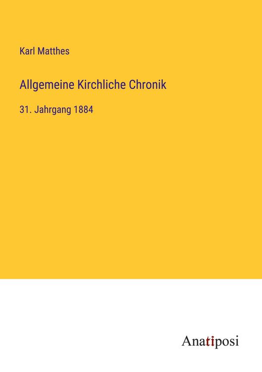 Produktbild: Allgemeine Kirchliche Chronik