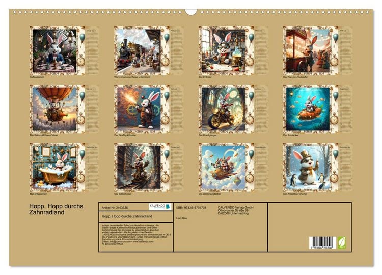 Produktbild: Hopp, Hopp durchs Zahnradland (Wandkalender 2026 DIN A2 quer), CALVENDO Monatskalender