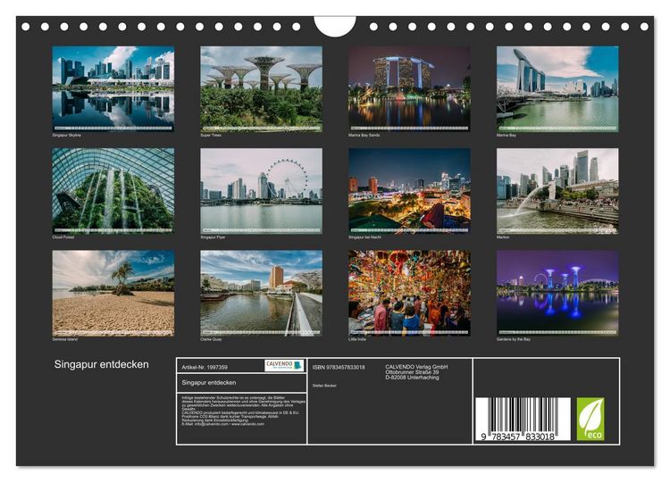 Produktbild: Singapur entdecken (Wandkalender 2026 DIN A4 quer), CALVENDO Monatskalender