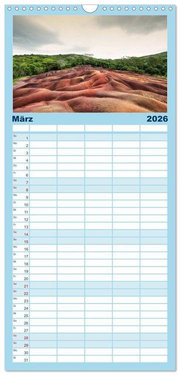 Produktbild: Familienplaner 2026 - Mauritius - Perle im Indischen Ozean mit 5 Spalten (Wandkalender, 21 x 45 cm) CALVENDO
