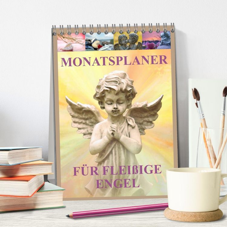 Produktbild: Monatsplaber f&uuml;r flei&szlig;ige Engel (Tischkalender 2026 DIN A5 hoch), CALVENDO Monatskalender