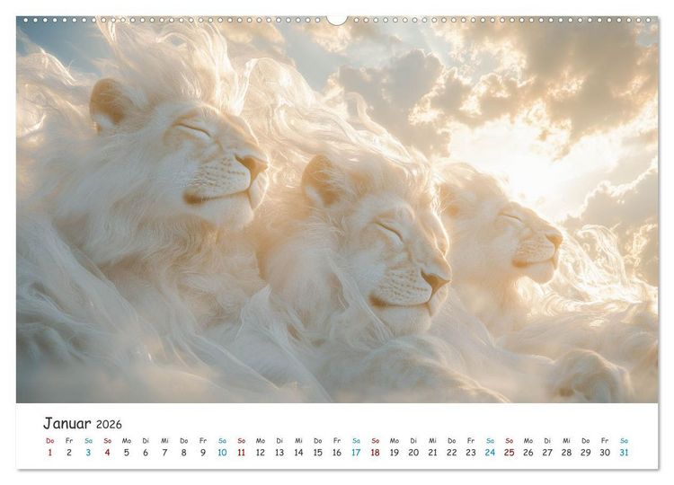 Produktbild: Die St&auml;rke der L&ouml;wenw&auml;chter (Wandkalender 2026 DIN A2 quer), CALVENDO Monatskalender