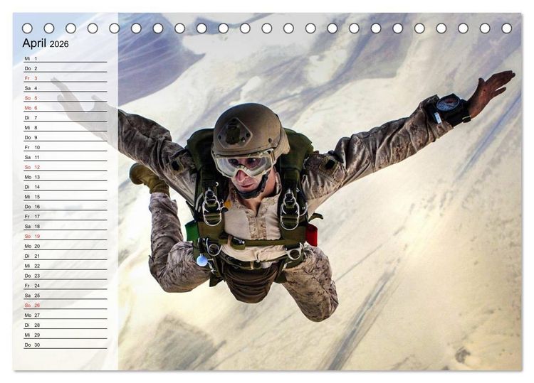 Produktbild: Fallschirmspringer. Absprung der U.S. Navy Seals (Tischkalender 2026 DIN A5 quer), CALVENDO Monatskalender