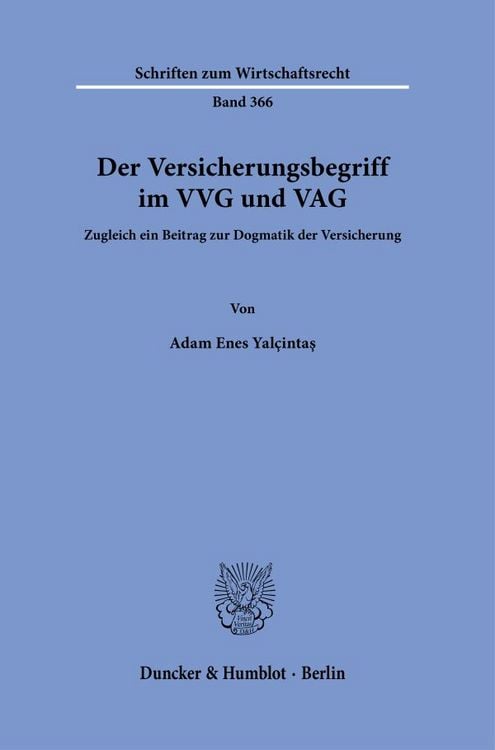 Produktbild: Der Versicherungsbegriff im VVG und VAG