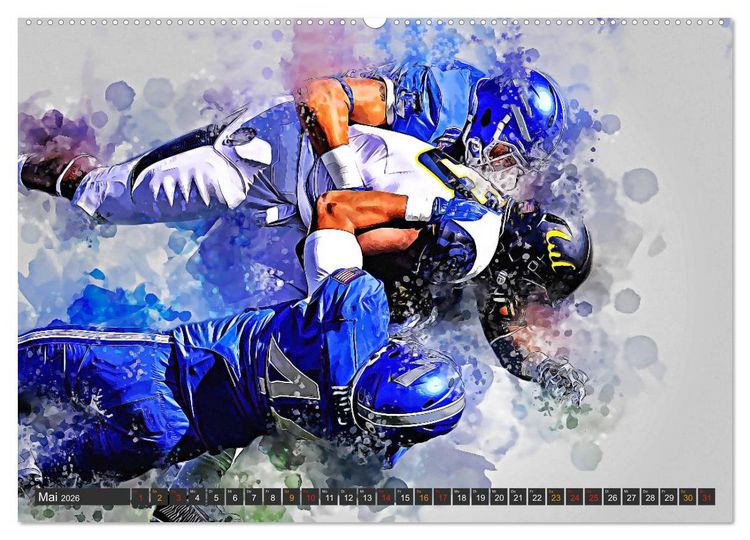 Produktbild: American Football extrem (Wandkalender 2026 DIN A2 quer), CALVENDO Monatskalender
