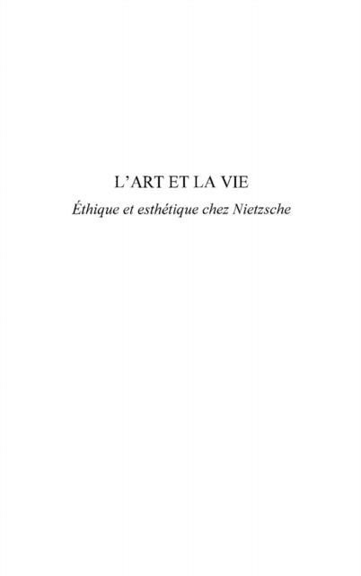 Produktbild: L'art et la vie - ethique et esthetique