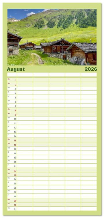 Produktbild: Familienplaner 2026 - S&uuml;dtirol - Traumhafte Berge und Seen im Norden Italiens mit 5 Spalten (Wandkalender, 21 x 45 cm) CALVENDO