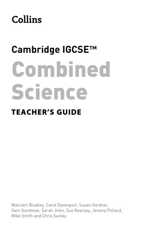 Produktbild: Cambridge Igcse(tm) Combined Science Teacher Guide