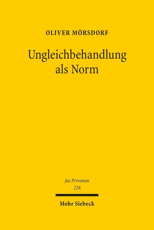 Produktbild: Ungleichbehandlung als Norm