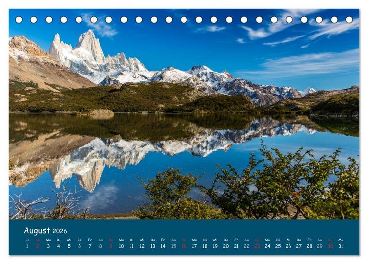 Produktbild: Patagonien 2026 - Traumziel in den Anden (Tischkalender 2026 DIN A5 quer), CALVENDO Monatskalender