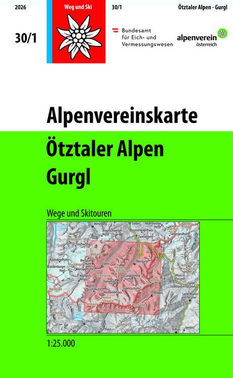 Produktbild: Alpenvereinskarte