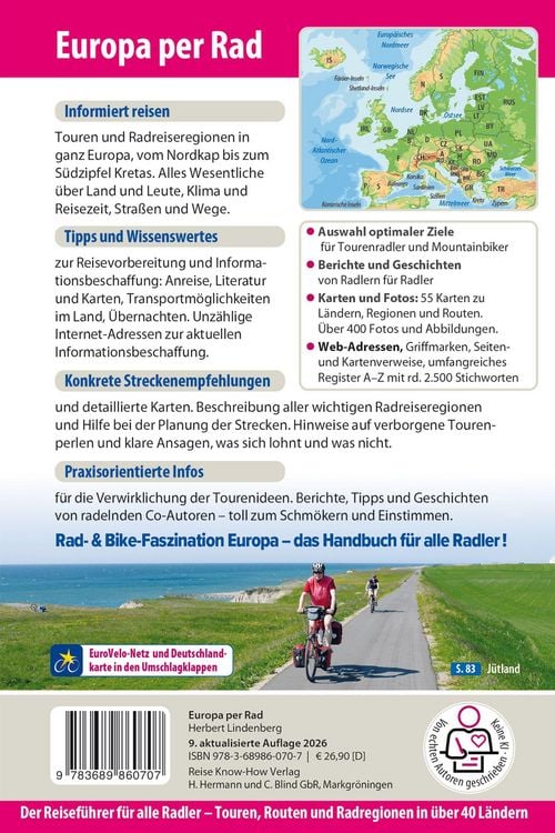 Produktbild: Reise Know-How Reisef&uuml;hrer Europa per Rad