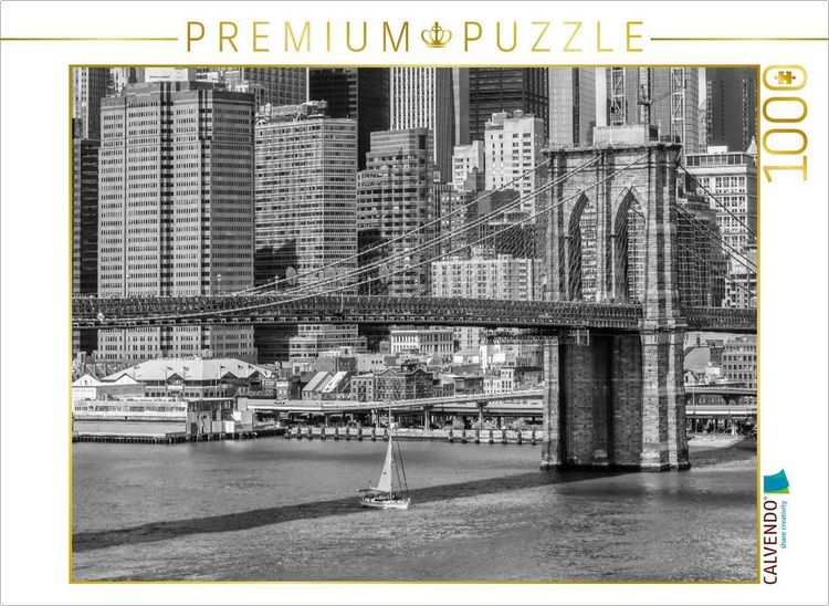 Produktbild: CALVENDO Puzzle NEW YORK CITY Brooklyn Bridge & Manhattan Skyline | 1000 Teile Lege-Gr&ouml;&szlig;e 64x48cm Foto-Puzzle f&uuml;r gl&uuml;ckliche Stunden