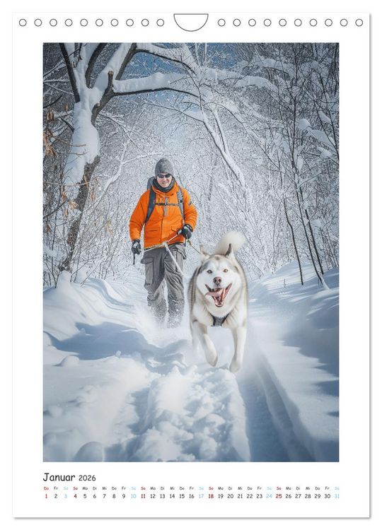 Produktbild: Schlittenhunderennen (Wandkalender 2026 DIN A4 hoch), CALVENDO Monatskalender