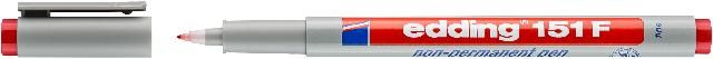 Produktbild: Non-permanent Pen edding 151 F, 0,6 mm, rot