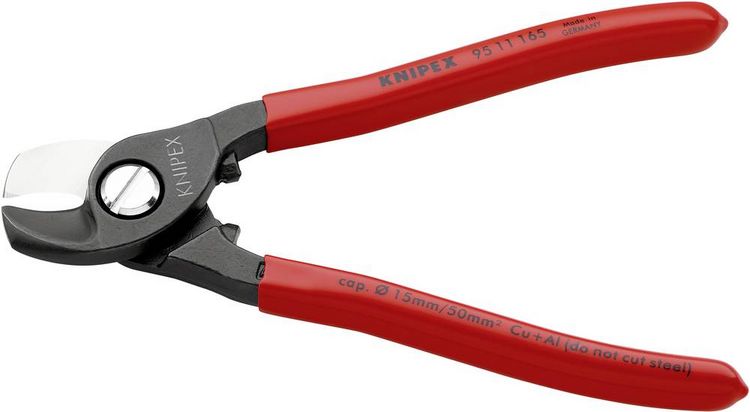 Produktbild: Knipex 95 11 165 Kabelschere Geeignet f&uuml;r (Abisoliertechnik) Alu- und Kupferkabel, ein- und mehrdr&auml;htig 15 mm 50 mm&sup2; 0