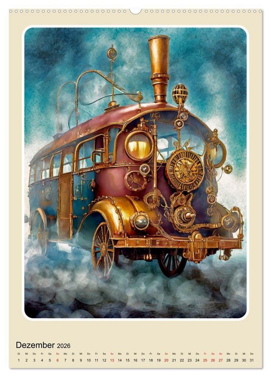 Produktbild: Steampunk Mobilit&auml;t (hochwertiger Premium Wandkalender 2026 DIN A2 hoch), Kunstdruck in Hochglanz