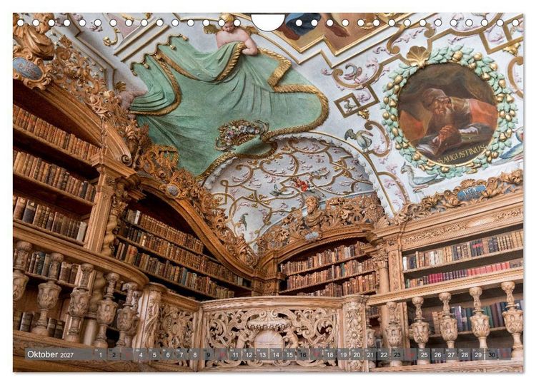 Produktbild: Kloster Waldsassen Stiftsbibliothek (Wandkalender 2027 DIN A4 quer), CALVENDO Monatskalender