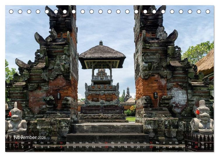 Produktbild: Bali - Insel der Tempel, G&ouml;tter und D&auml;monen (Tischkalender 2026 DIN A5 quer), CALVENDO Monatskalender