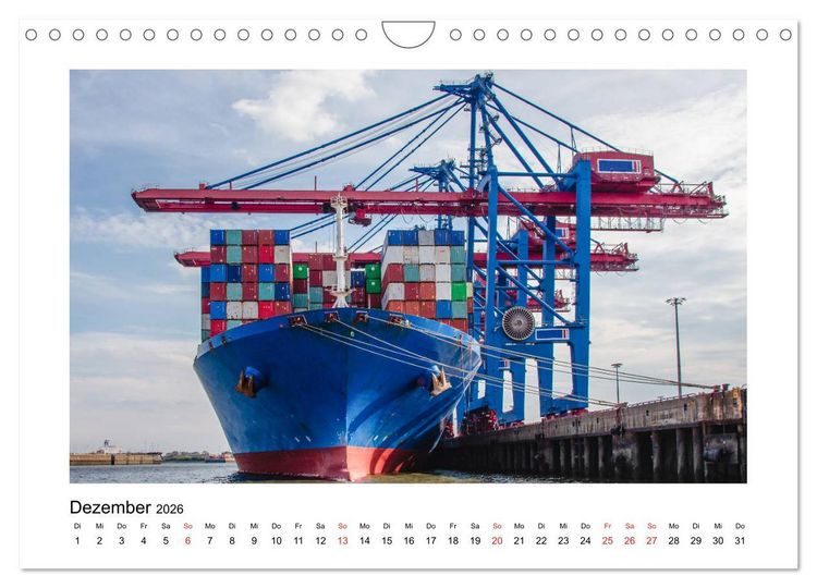 Produktbild: Hamburger Hafen - In der Welt der Container-Riesen (Wandkalender 2026 DIN A4 quer), CALVENDO Monatskalender
