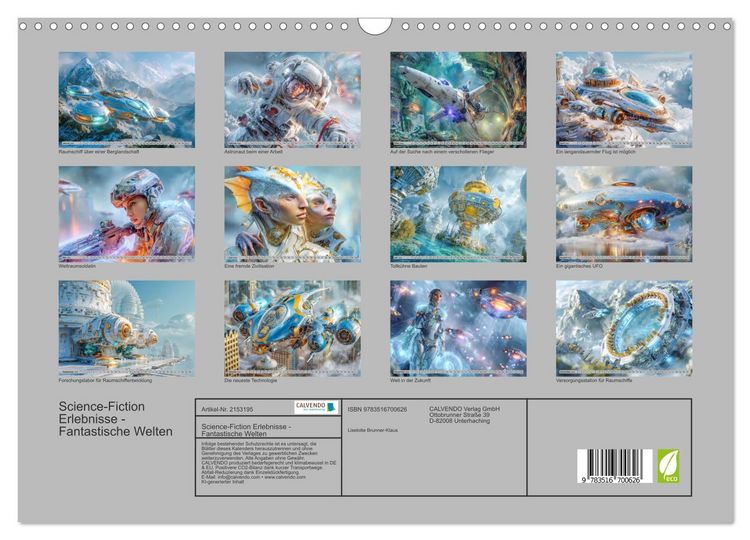 Produktbild: Science-Fiction Erlebnisse - Fantastische Welten (Wandkalender 2026 DIN A3 quer), CALVENDO Monatskalender