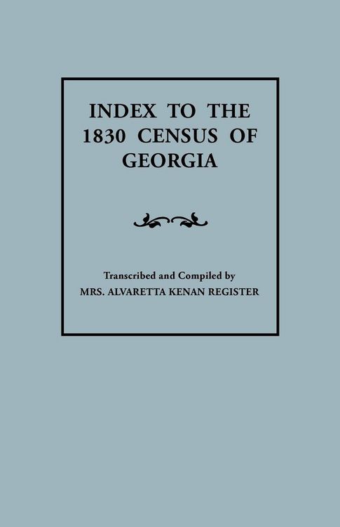 Produktbild: Index to the 1830 Census of Georgia